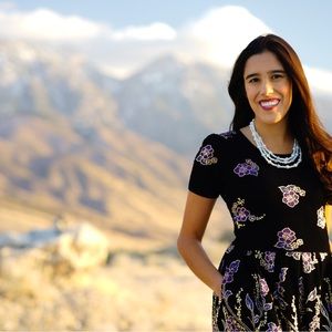 Elegant, stretchy, A Line dress with pockets.